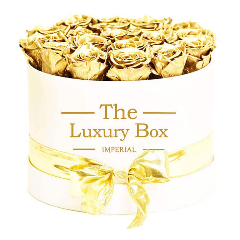 The Gold Cirle 12 1 | The Luxury Box Boite de roses en or