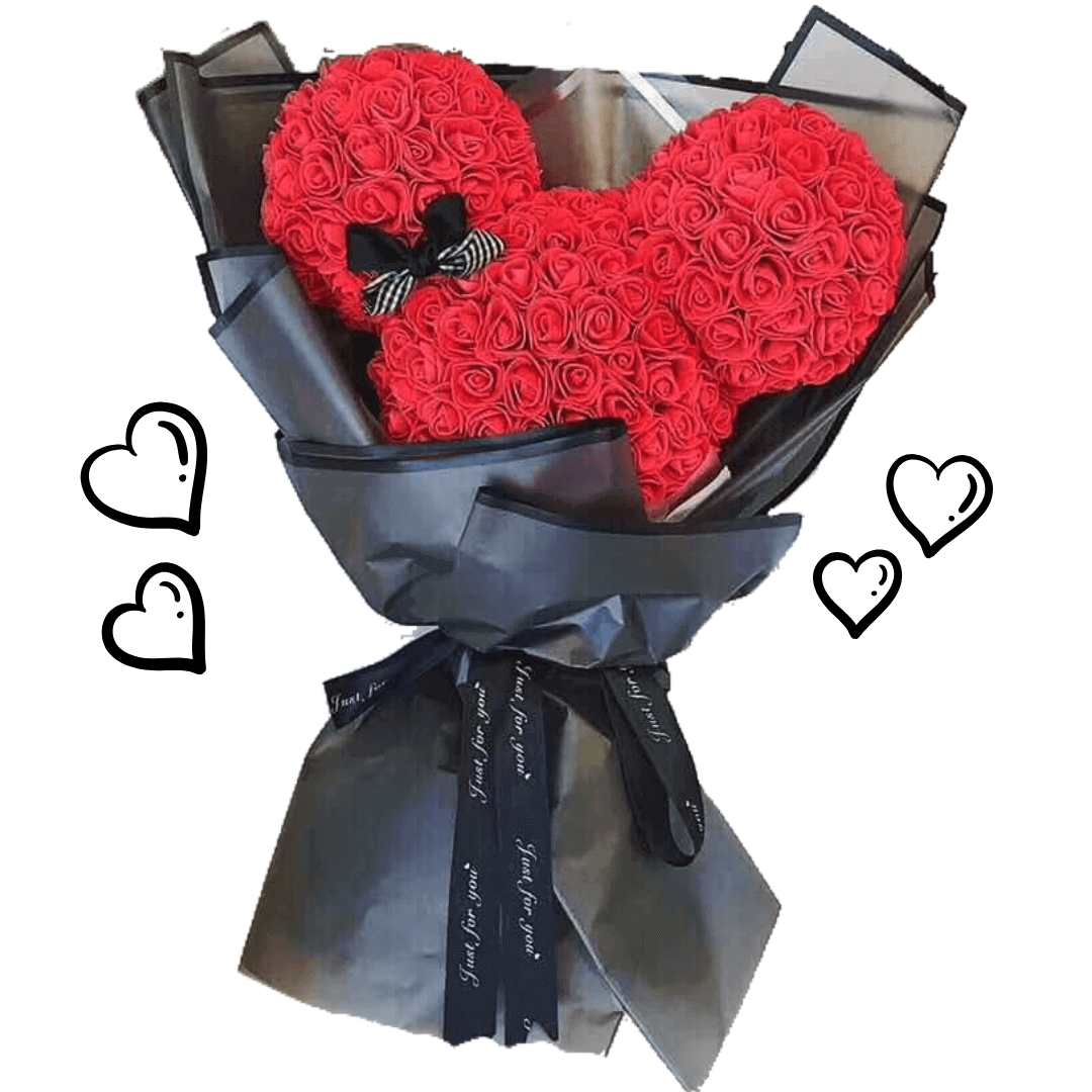 Mickey rouge Bouquet de fleurs en forme de Mickey