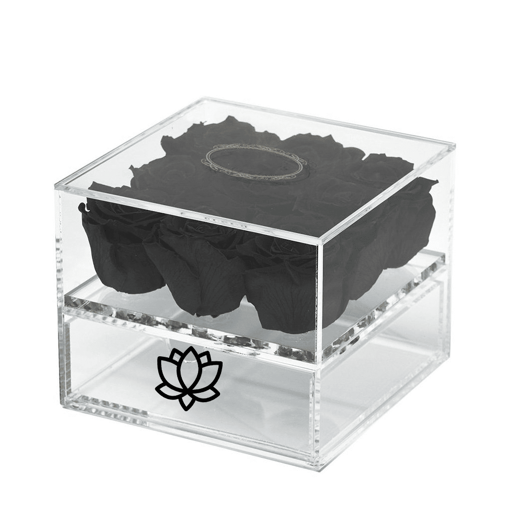 The Acrylic Box (2) Boite de fleurs éternelles carré en acrylique