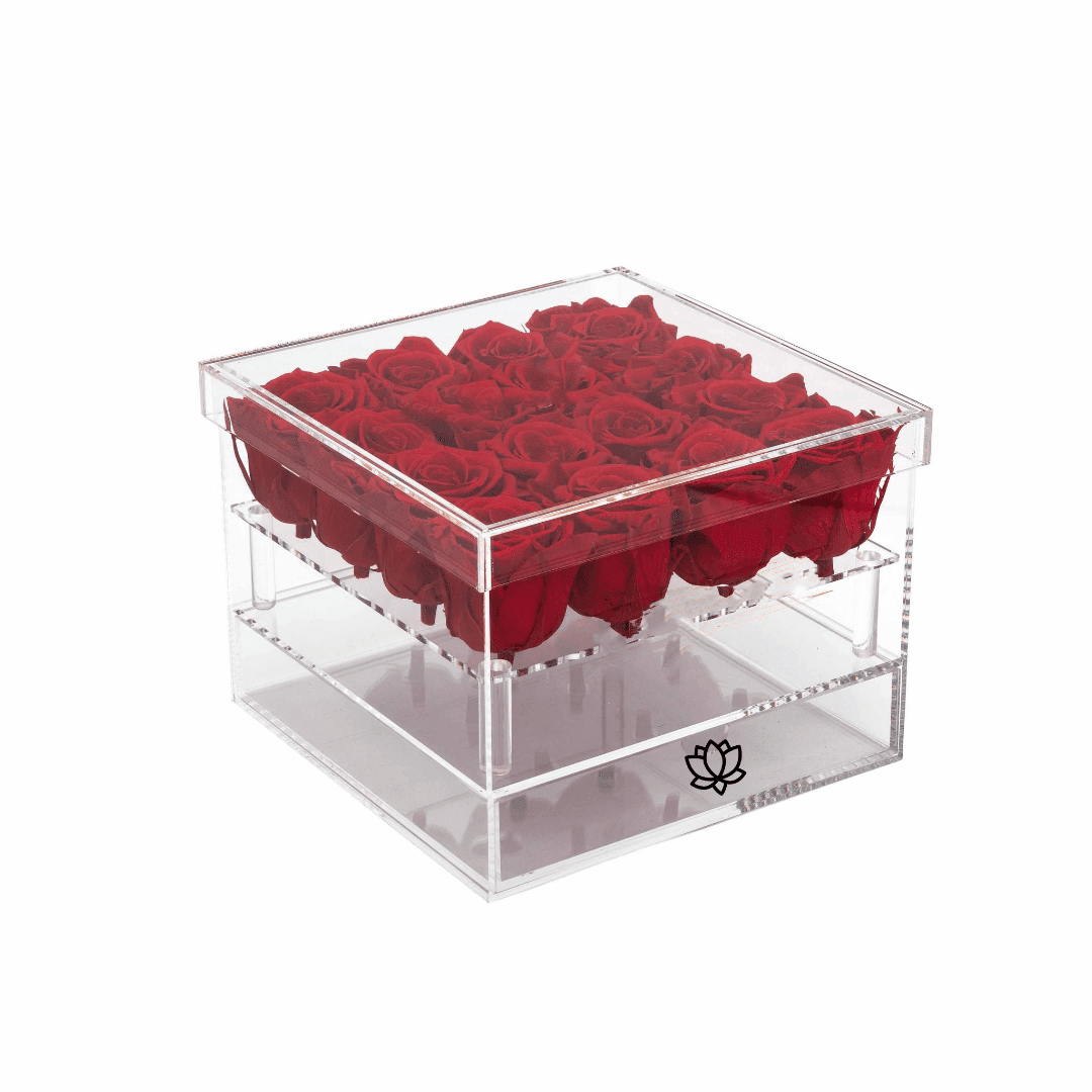 The Acrylic Box (3) Boite de fleurs éternelles carré en acrylique