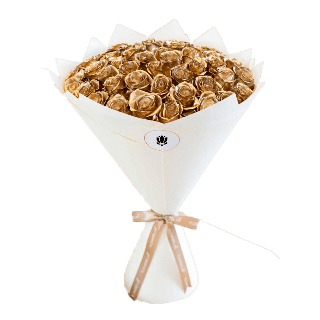 Bouquet de 50 roses en or (3) Bouquet de 50 roses en or 3 | The Luxury Box