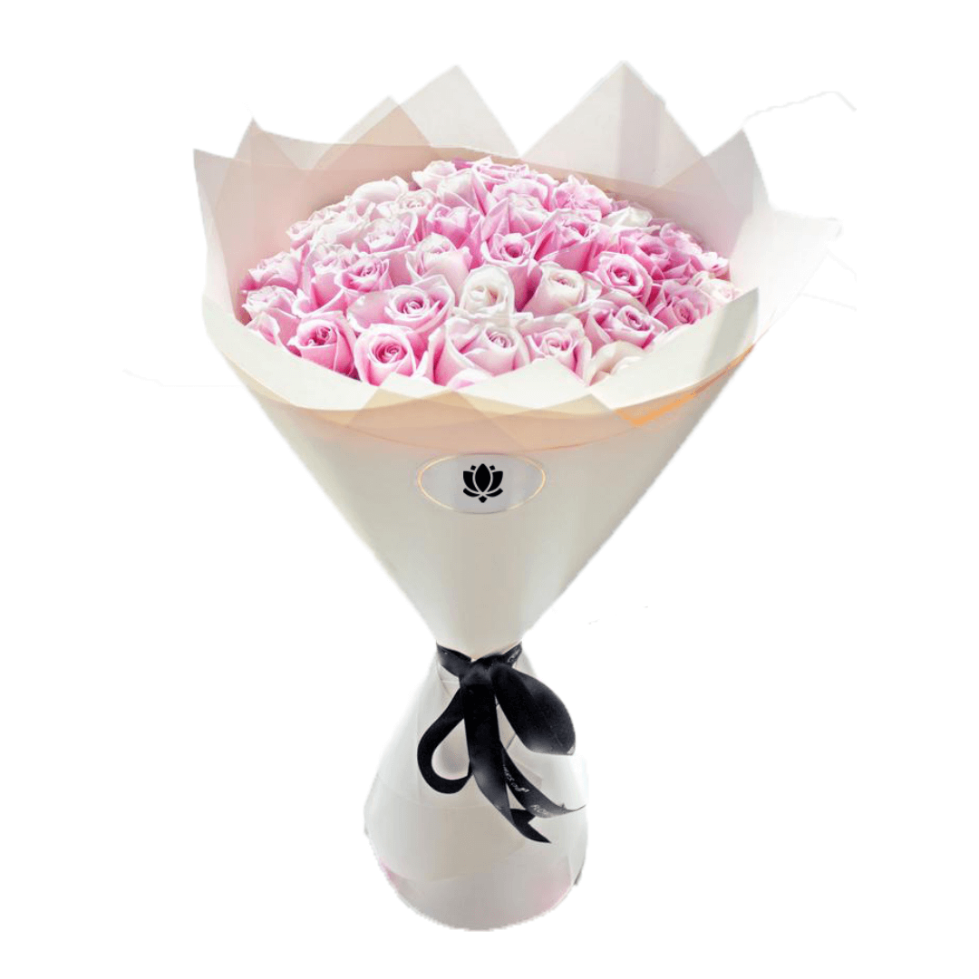 Bouquet de 50 roses rose (1) Bouquet de 50 roses rose 1 | The Luxury Box