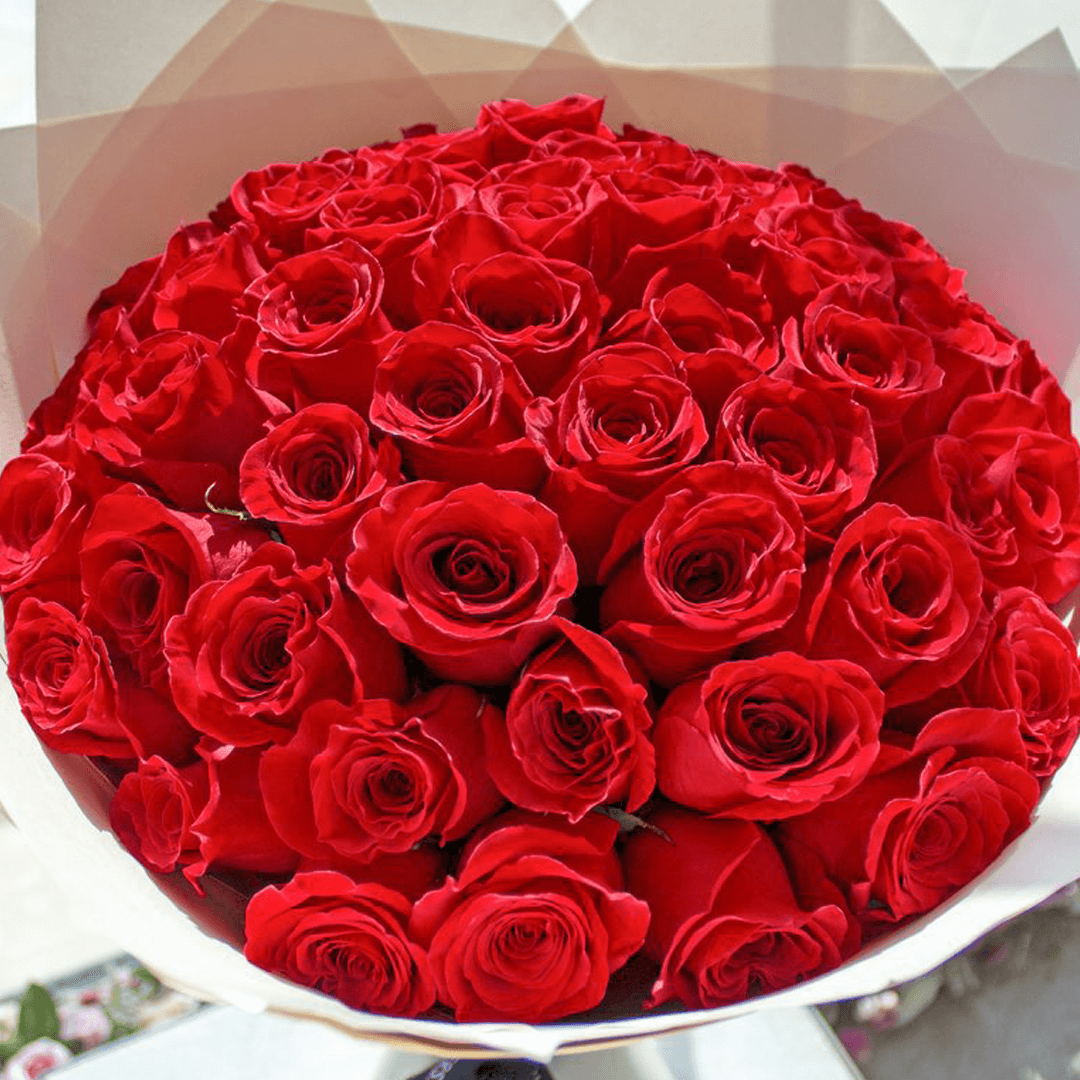 Bouquet de fleurs rouge 50 roses (2) 50 Roses Rouges