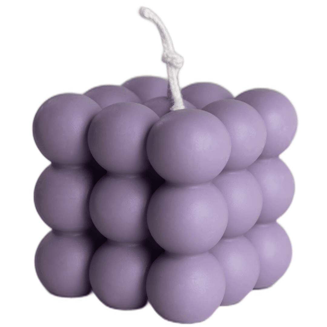 The Candle Cube Mauve (6) Bougie artisanale