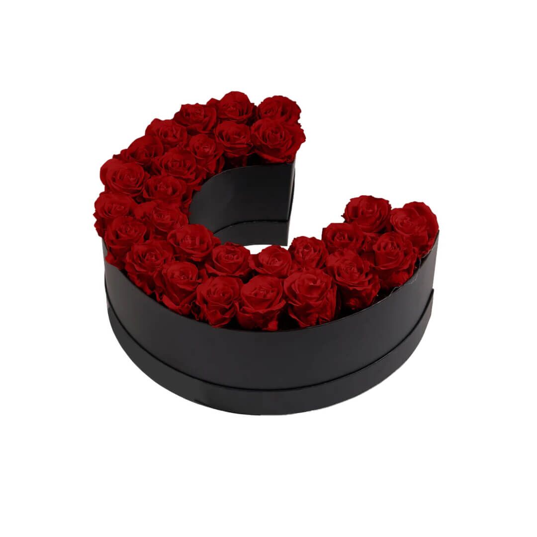 C_red Coffret de fleurs éternelles lettre