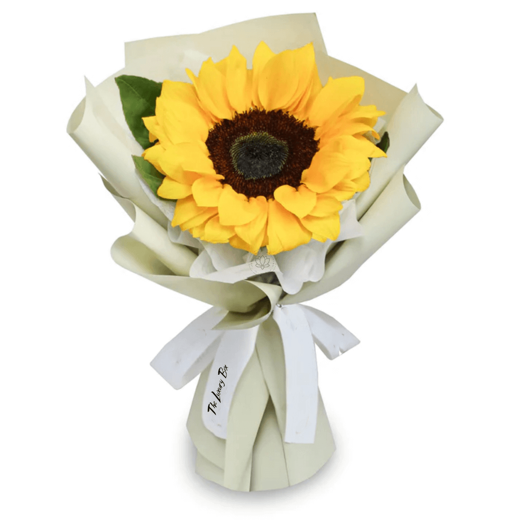 Fresh Flower Bouquet - Classic Sunflower (S) - Green Wrapper Bouquet de Tournesols