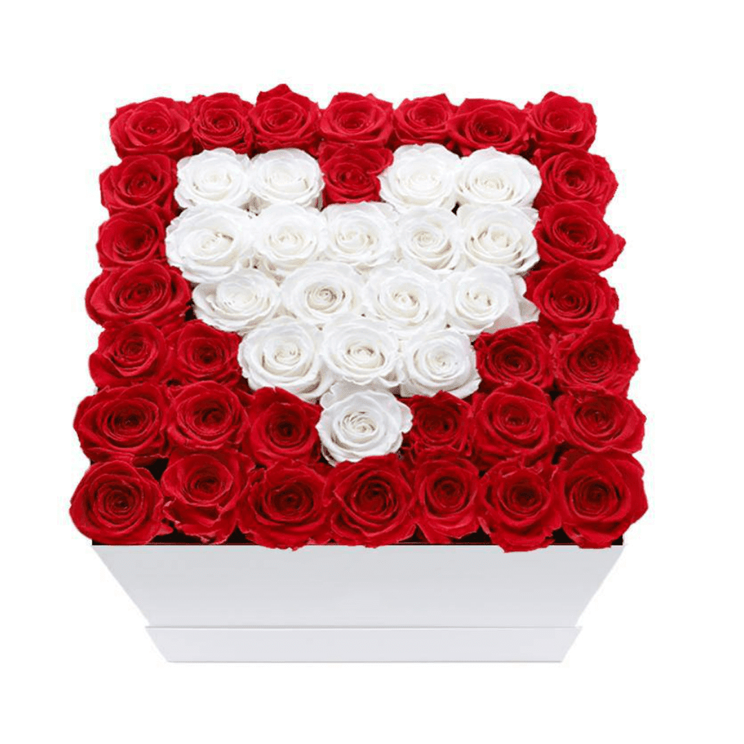 Coffret de fleurs coeur Coffret de fleurs coeur