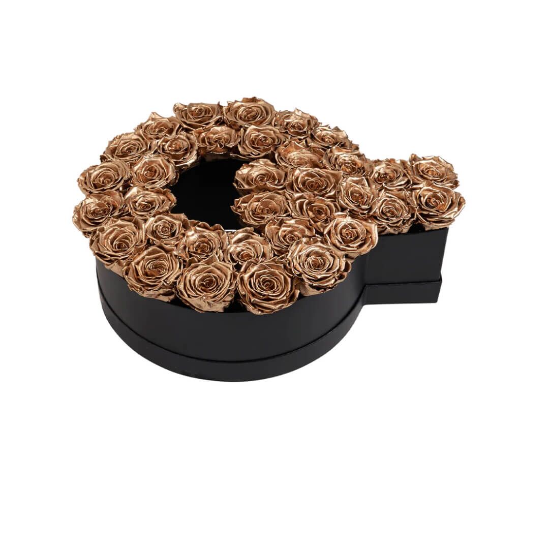 Q_gold Lettre de Roses en or