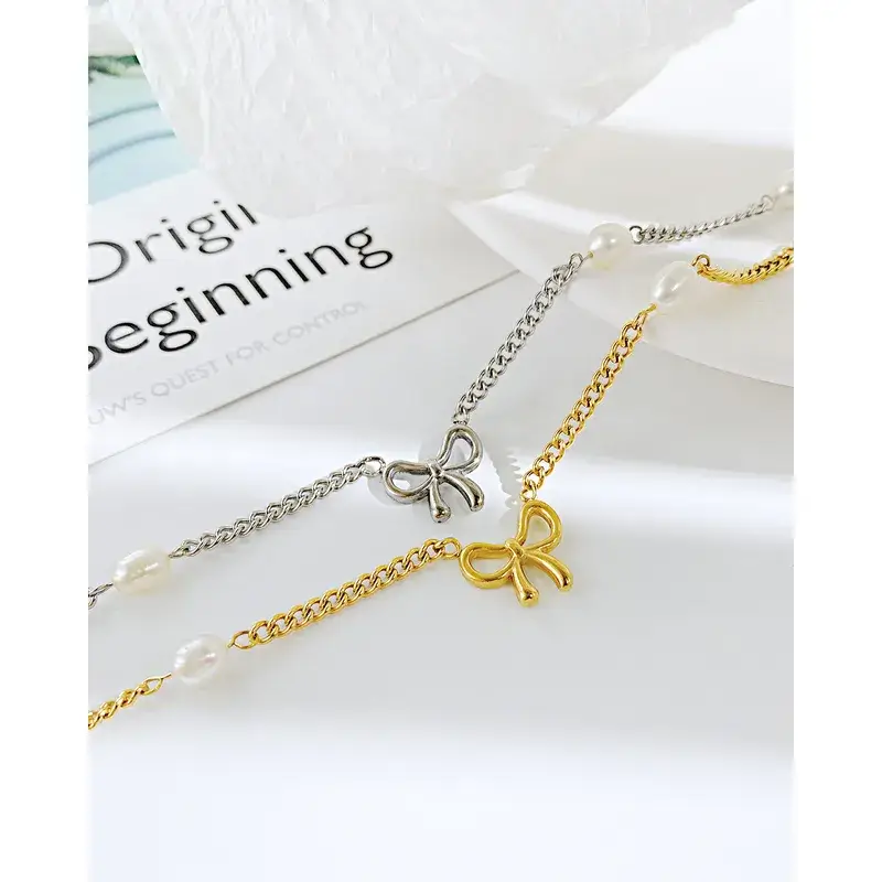 Mode-Noeud-D-Arc-Acier-Inoxydable-Collier-Placage-Cha-ne-Acier-Inoxydable-Colliers Mode Noeud D Arc Acier Inoxydable Collier Placage Cha ne Acier Inoxydable Colliers | The Luxury Box