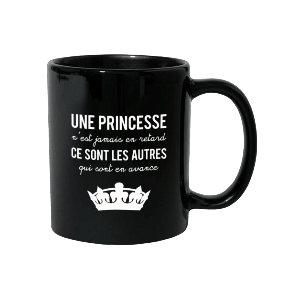 une-princesse-nest-jamais-en-retard-mug une princesse nest jamais en retard mug | The Luxury Box