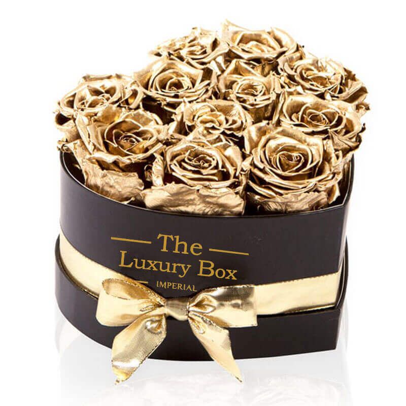 Boite de roses éternelles en or Boite de roses éternelles en or