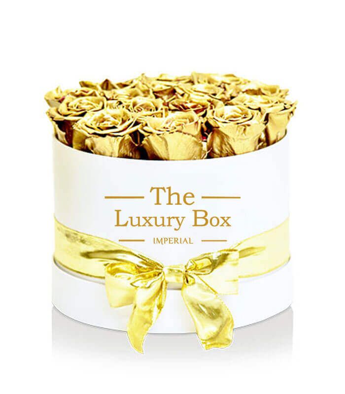 Little Gold Cirle 13 1 | The Luxury Box Boite de roses en or