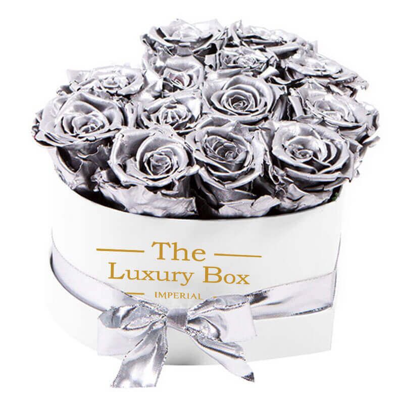 Little Silver Heart 1 | The Luxury Box Boite de roses éternelles en argent