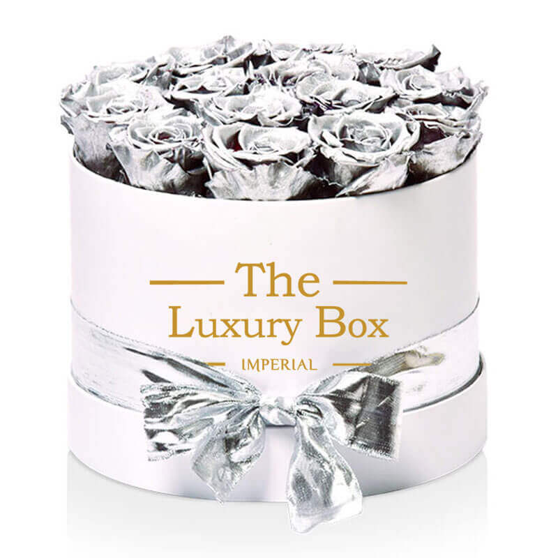 The Silver Cirle 1 | The Luxury Box Boite de roses éternelles en argent