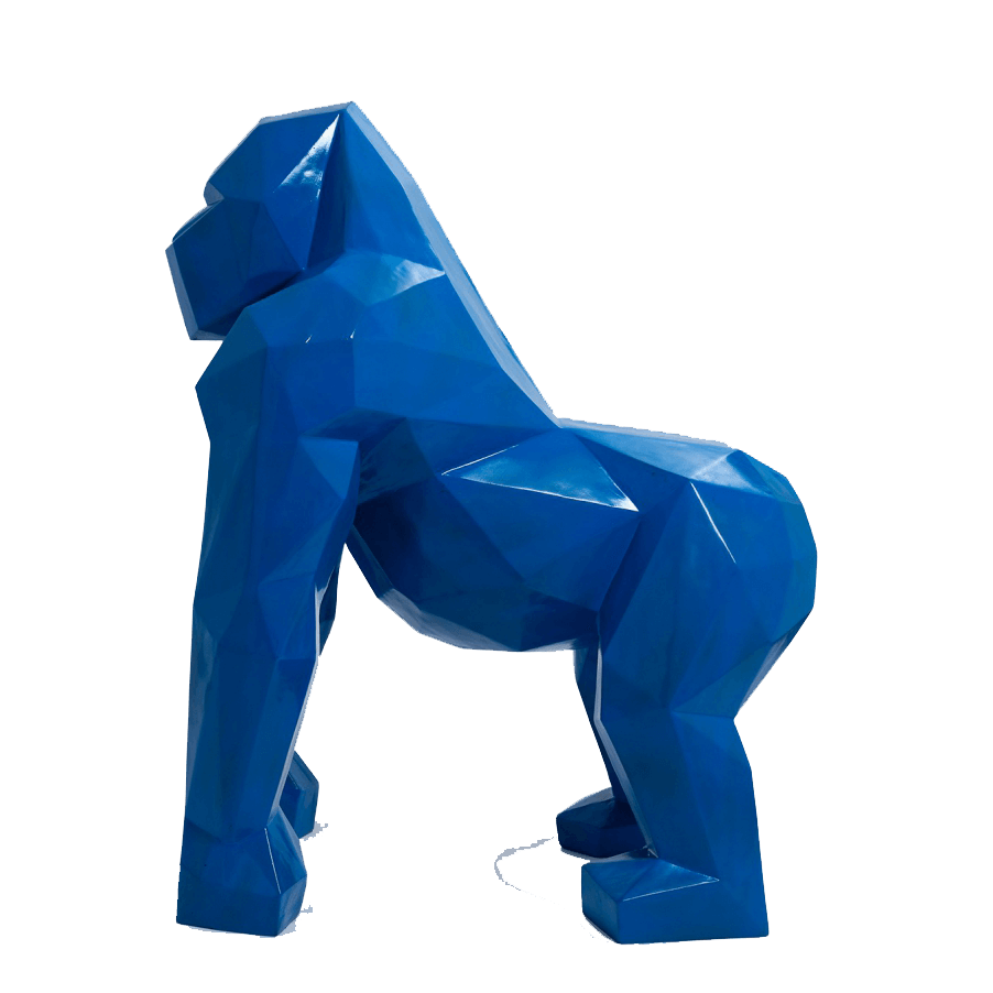 The Luxury Box kamina 120cm statue gorille origami geant taille xl colori bleu fonce 1 | The Luxury Box
