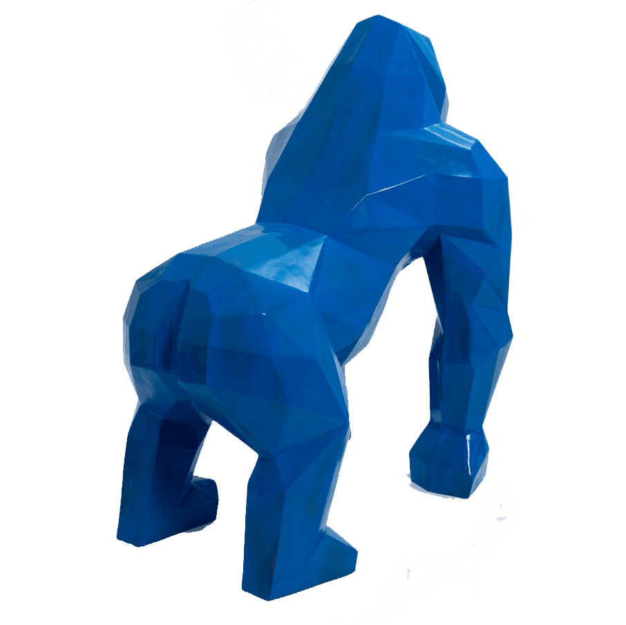 The Luxury Box kamina 120cm statue gorille origami geant taille xl colori bleu fonce 4 | The Luxury Box