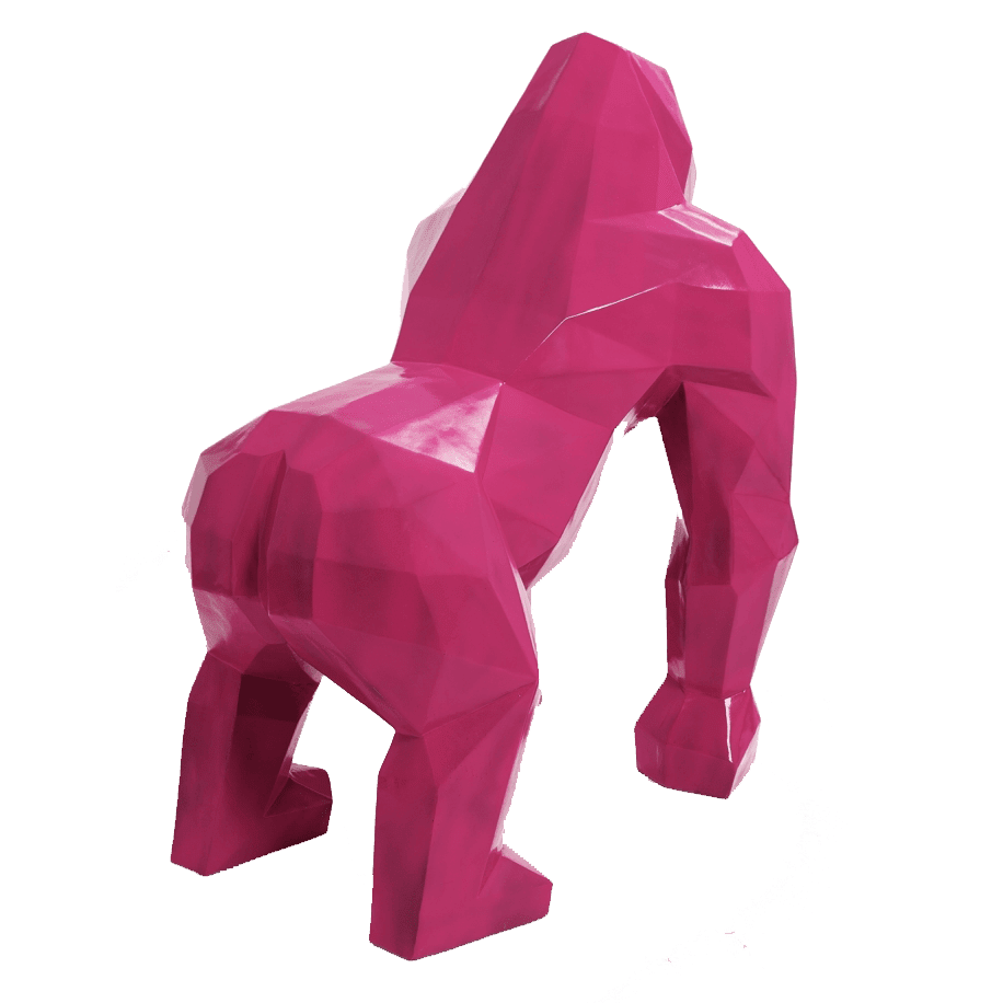 The Luxury Box kamina 120cm statue gorille origami geant taille xl colori fushia 1 | The Luxury Box