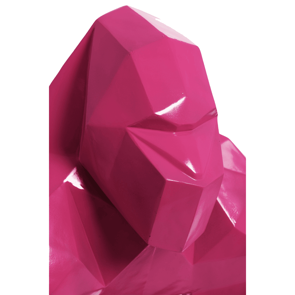 The Luxury Box kamina 120cm statue gorille origami geant taille xl colori fushia | The Luxury Box