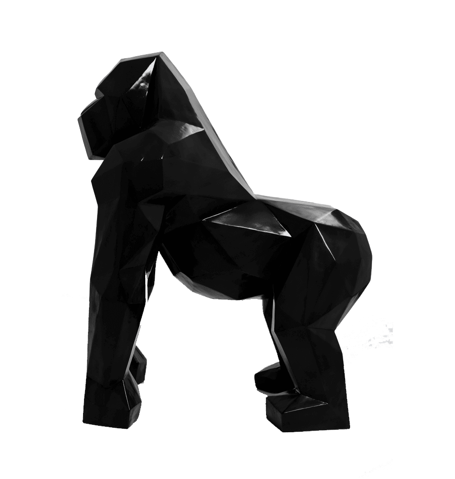 The Luxury Box kamina 120cm statue gorille origami geant taille xl colori noir 1 | The Luxury Box