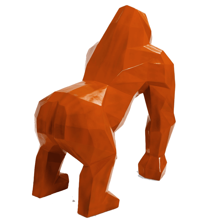 The Luxury Box kamina 120cm statue gorille origami geant taille xl colori orange 2 | The Luxury Box