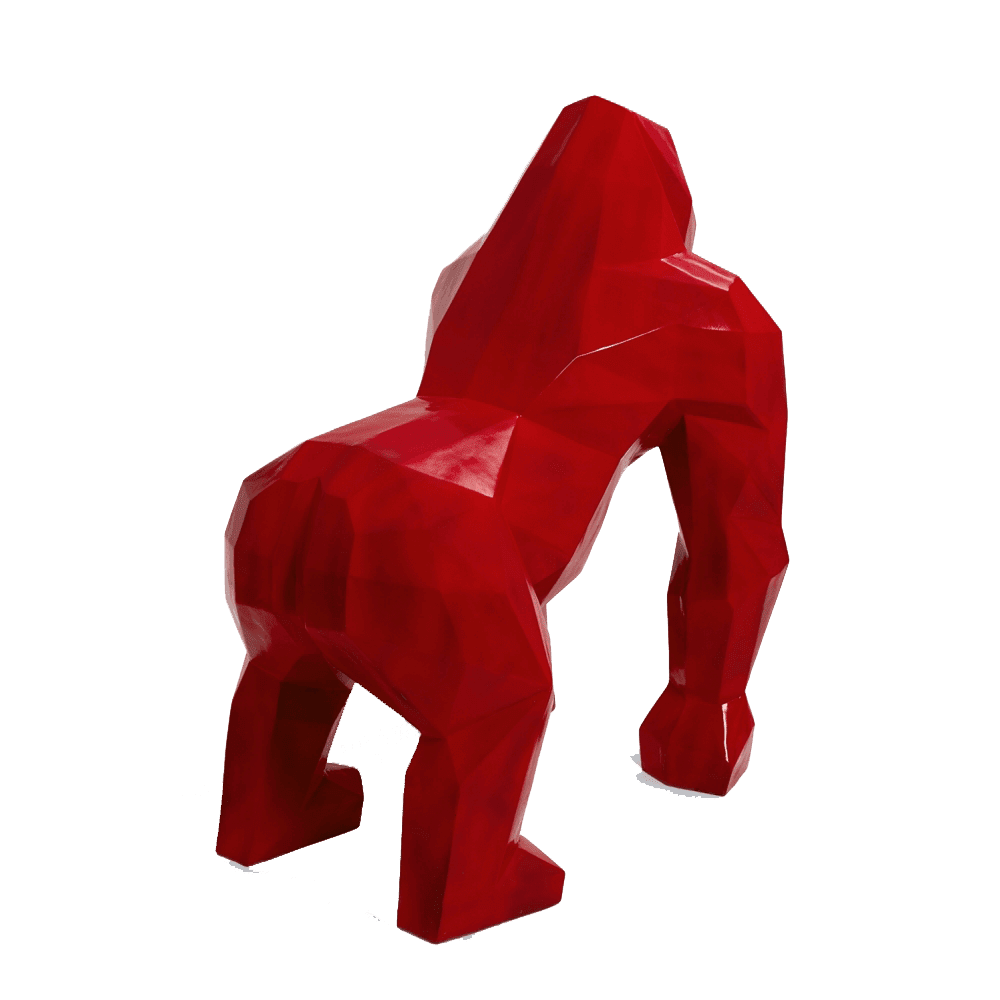 The Luxury Box kamina 120cm statue gorille origami geant taille xl colori rouge 2 | The Luxury Box