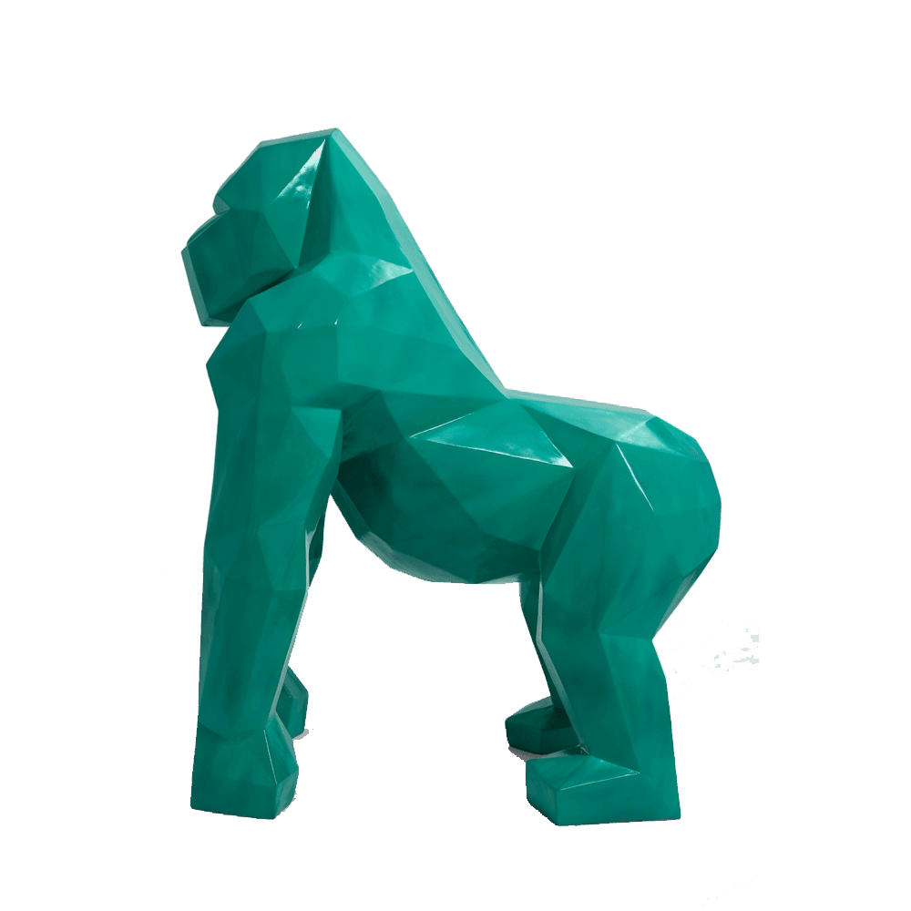 The Luxury Box kamina 120cm statue gorille origami geant taille xl colori vert canard 2 | The Luxury Box