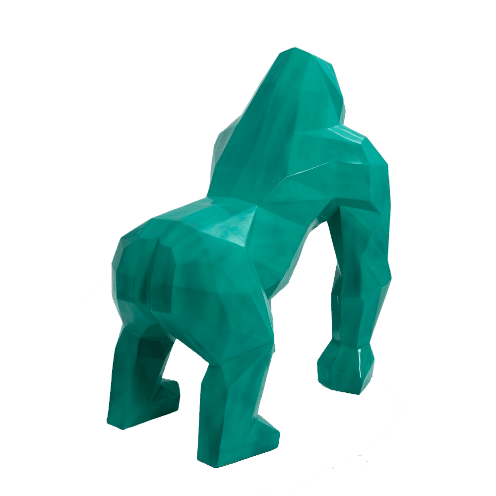 The Luxury Box kamina 120cm statue gorille origami geant taille xl colori vert canard | The Luxury Box
