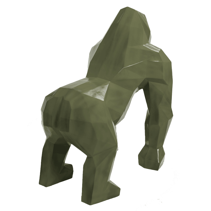 The Luxury Box kamina 120cm statue gorille origami geant taille xl colori vert kaki min | The Luxury Box