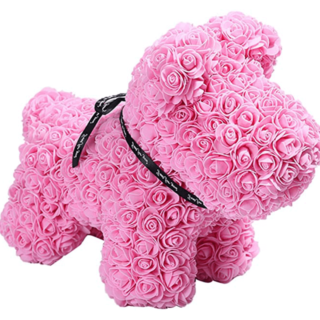 Chien en roses (3) Chien de fleurs éternelles