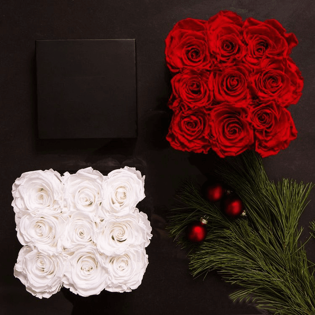 The Square Box (14) Boite de fleurs éternelles carré