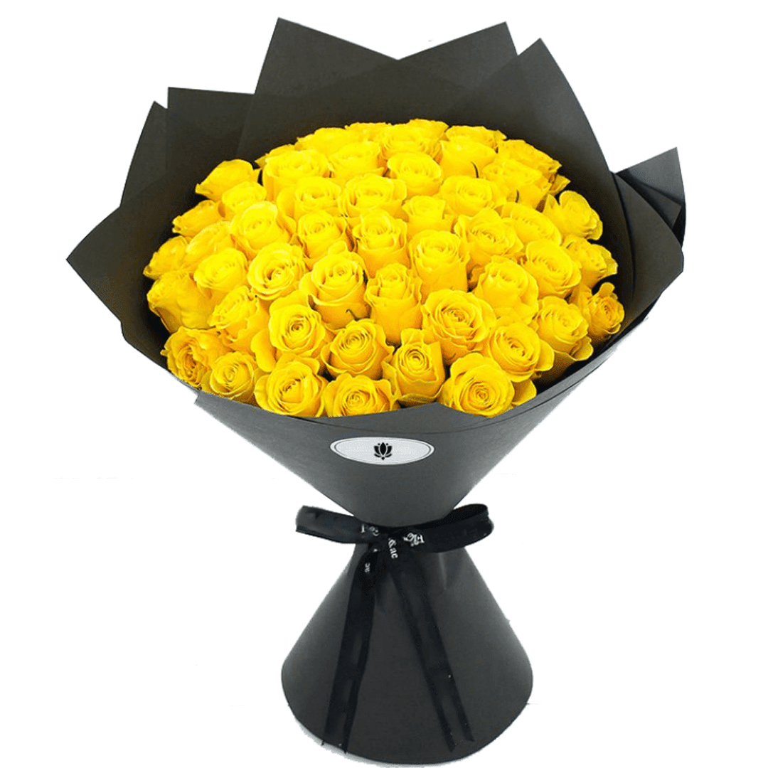 Bouquet-de-50-roses-jaune-(3) Bouquet de 50 roses jaune 3 1 | The Luxury Box
