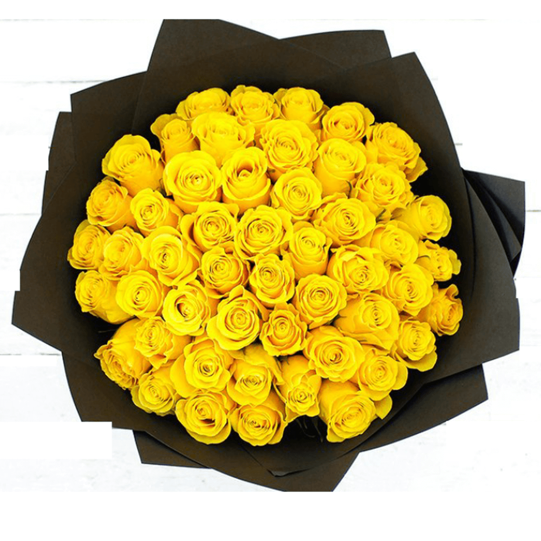Bouquet-de-50-roses-jaune-(4) Bouquet de 50 roses jaune 4 1 | The Luxury Box