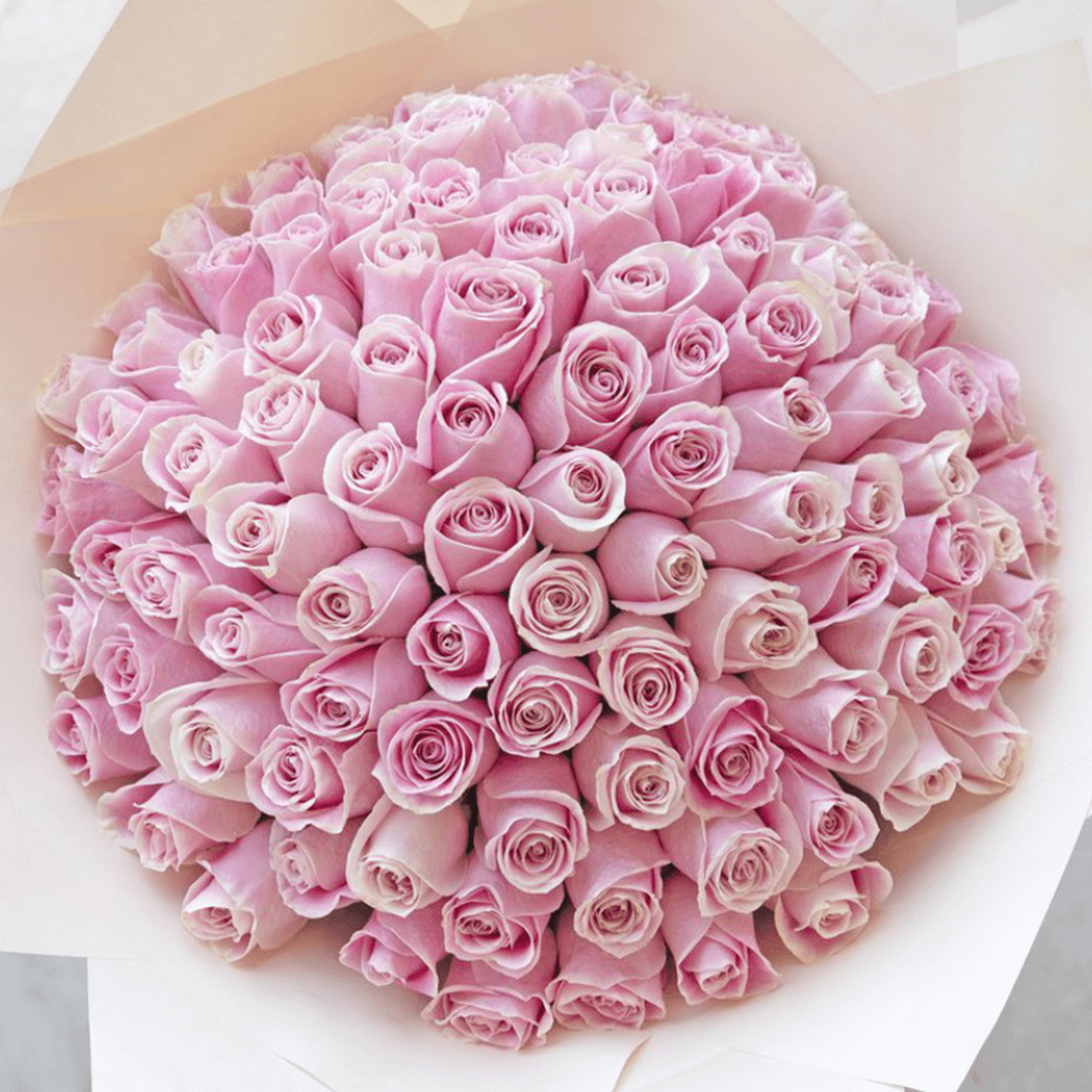 Bouquet de 100 fleurs rose (2) Bouquet de 100 fleurs rose 2 | The Luxury Box