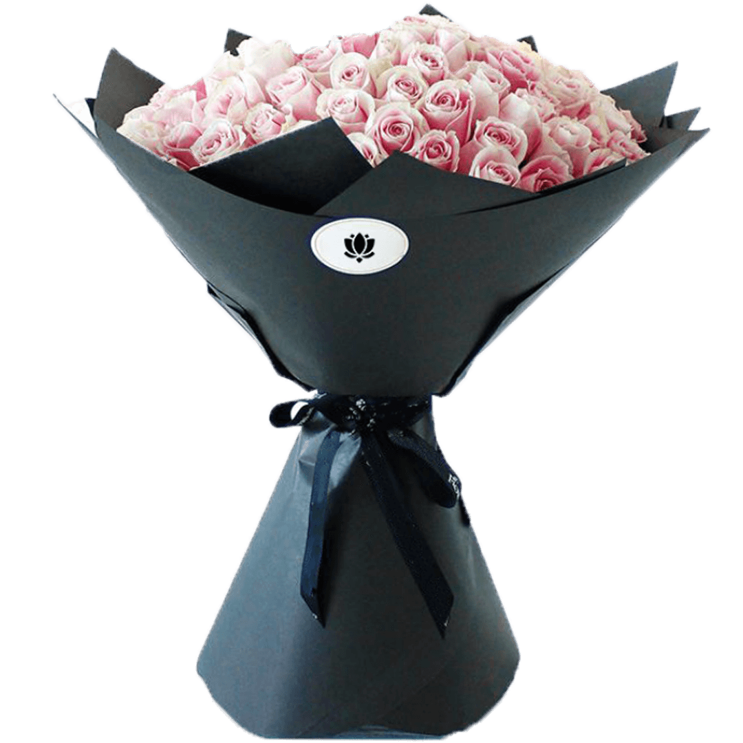 Bouquet de 100 fleurs rose (5) Bouquet de 100 fleurs rose 5 | The Luxury Box