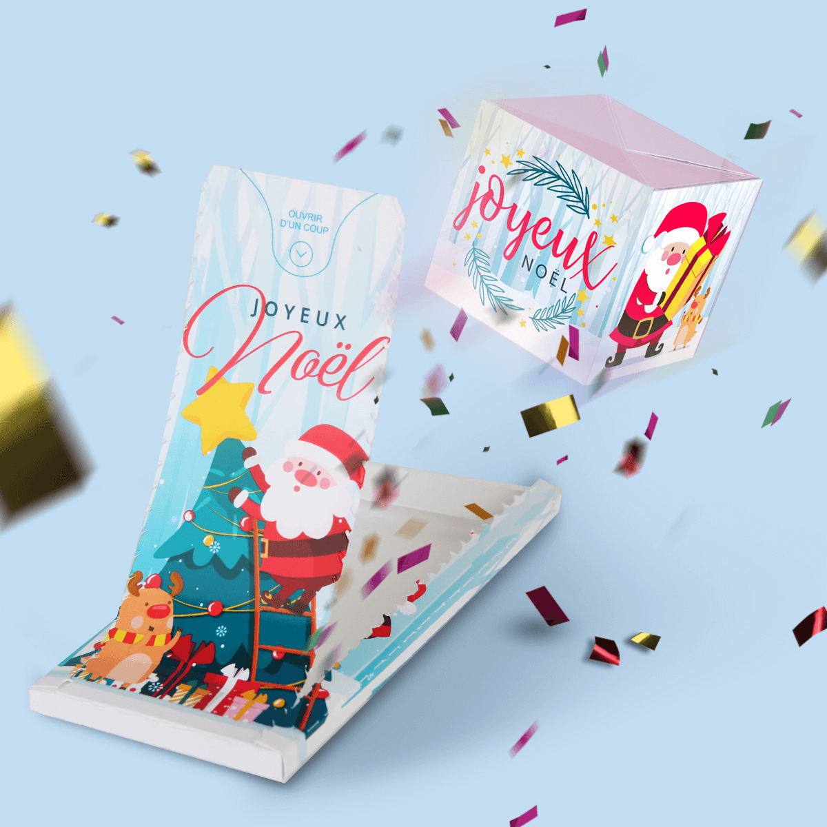 Carte Surprise Explosion de confettis Carte noël Carte Surprise Explosion de confettis