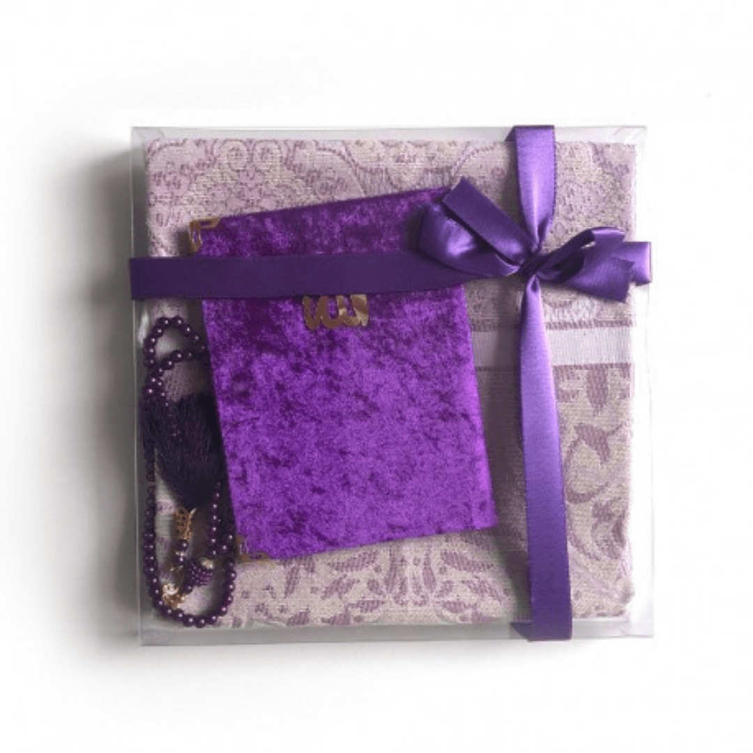 coffret-cadeau-coran-tasbih-tapis-de-priere-violet Coffret coran