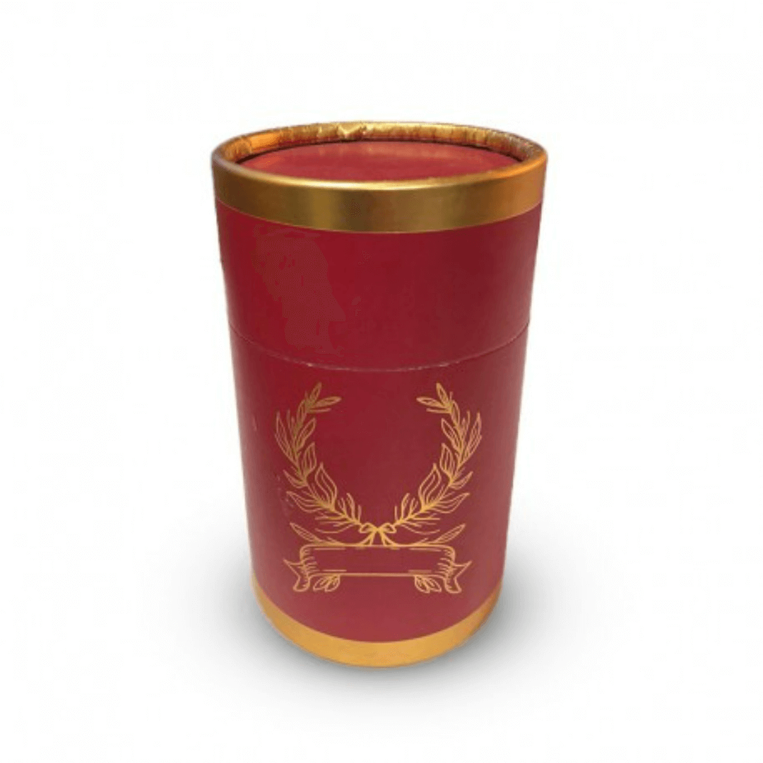 coffret-cadeau-priere-tapis-et-chapelet-de-luxe-boite-ronde-doree-rouge Coffret tapis de priere