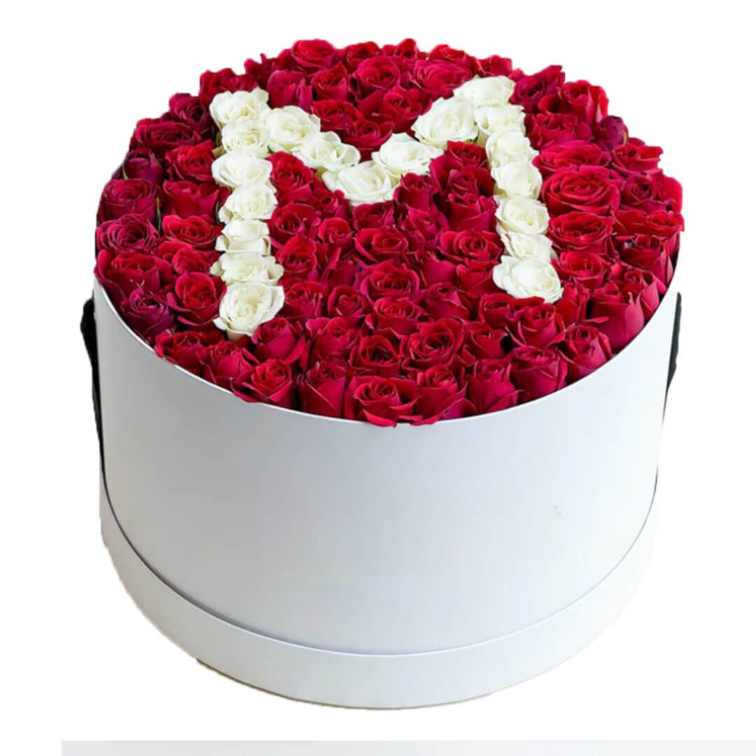 Coffret Rond Lettre (3) Coffret de fleurs Lettre