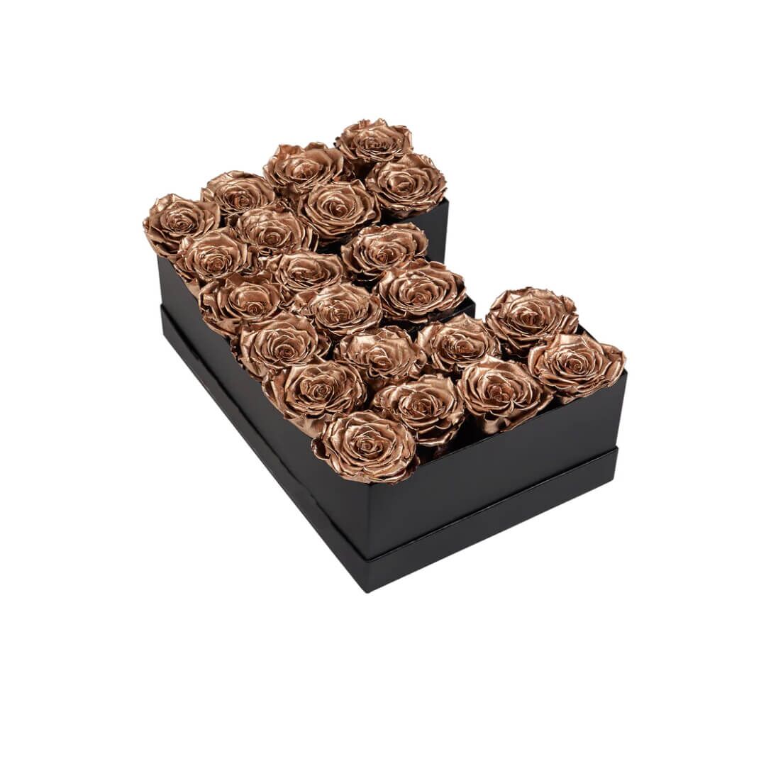 E_gold Lettre de Roses en or