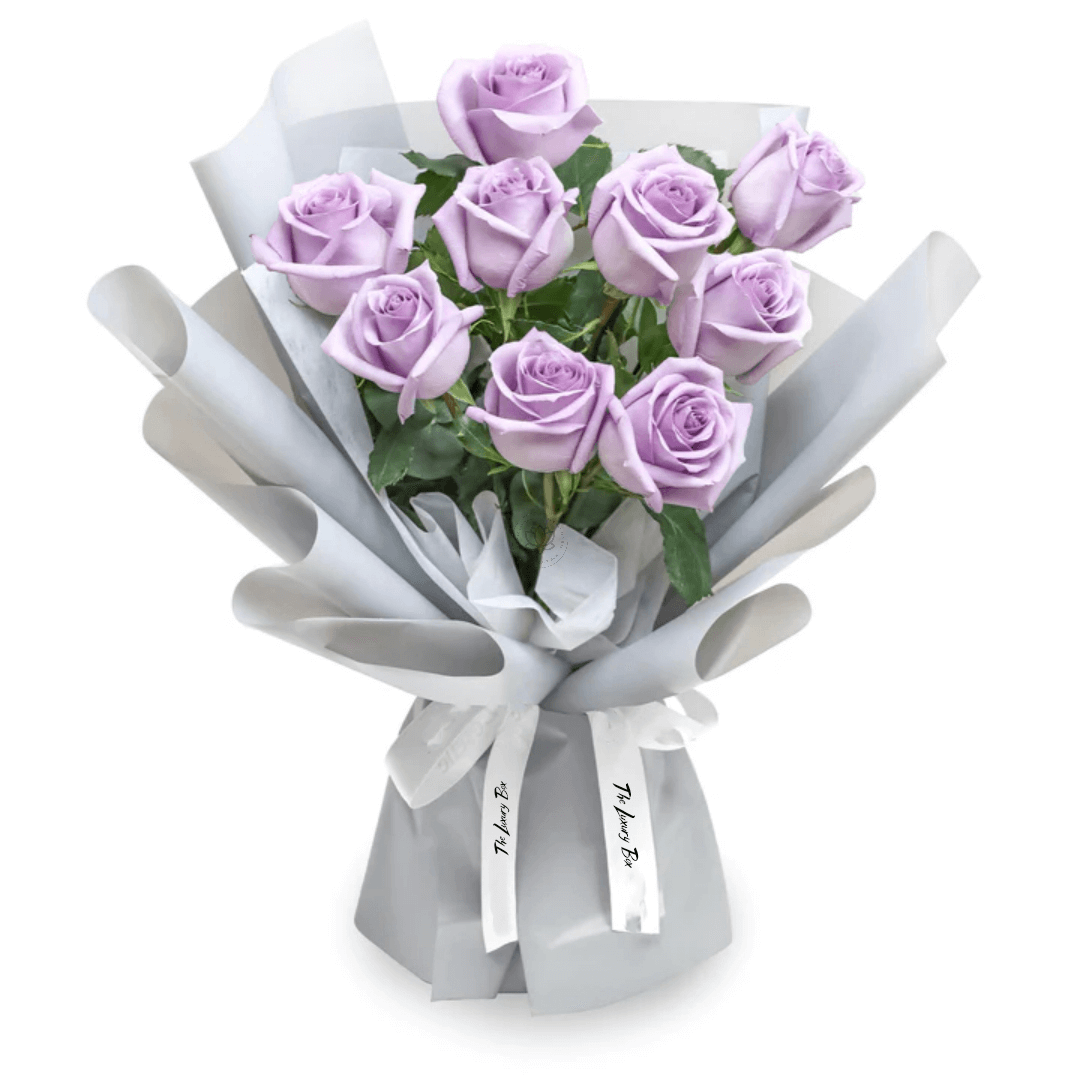 Fresh Flower Bouquet - Lavender Roses - 9-11 Roses Fresh Flower Bouquet Lavender Roses 9 11 Roses | The Luxury Box