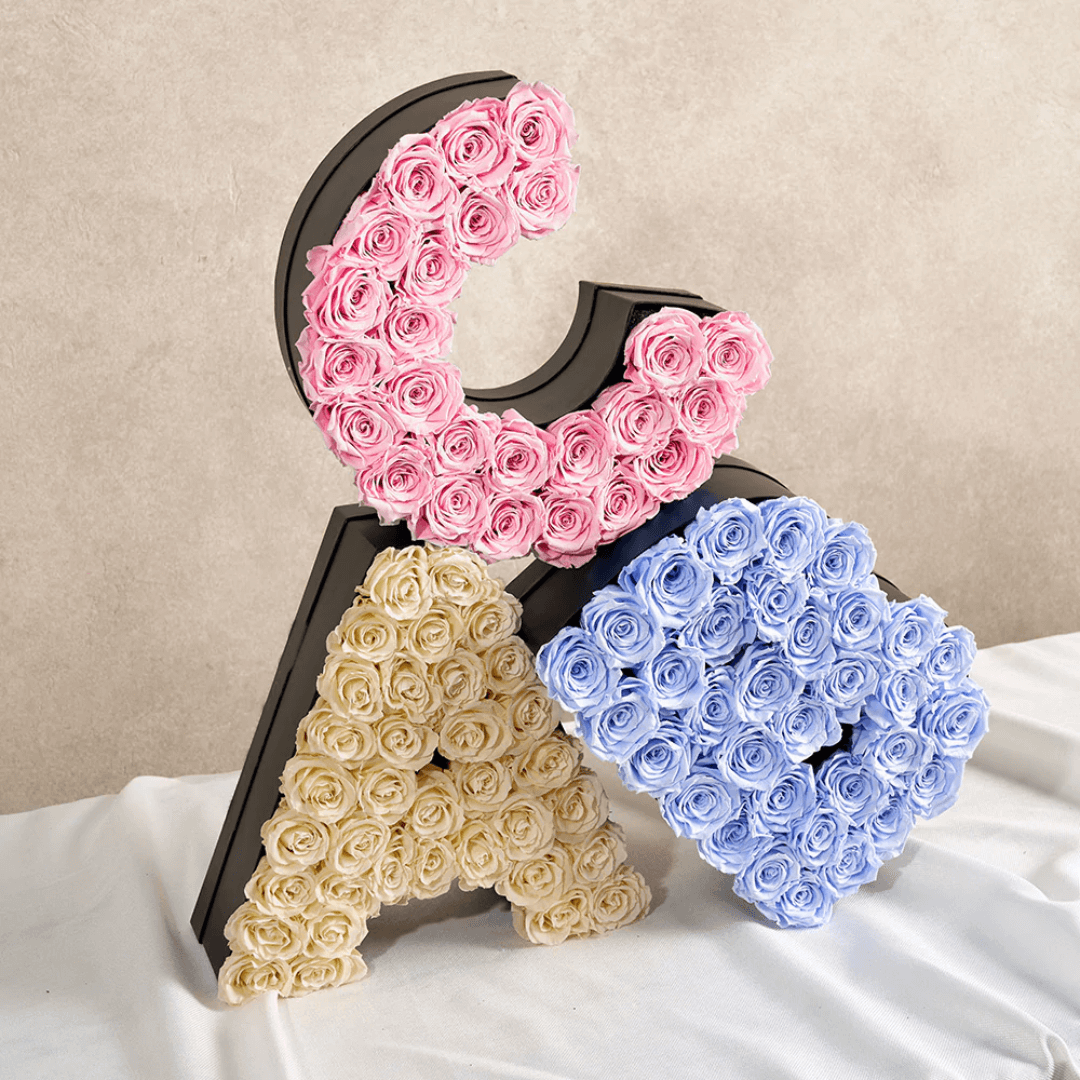 Grande Lettre Fleurs (1) Coffret de fleurs éternelles lettre