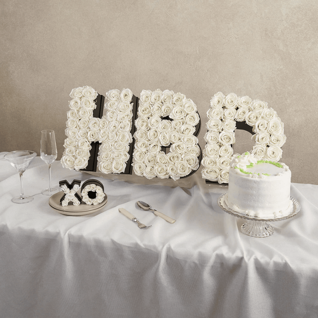 Grande Lettre Fleurs (3) Coffret de fleurs éternelles lettre