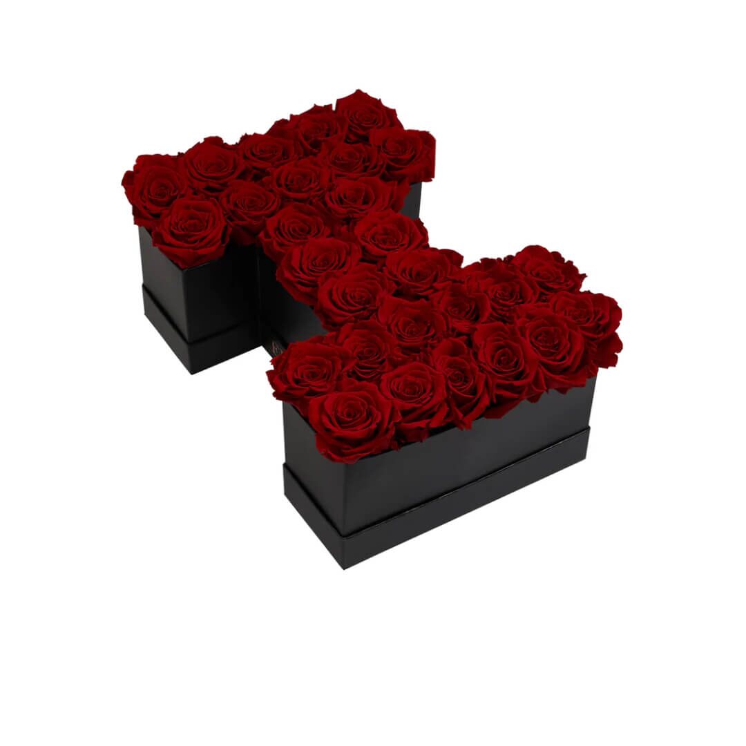I_red Coffret de fleurs éternelles lettre