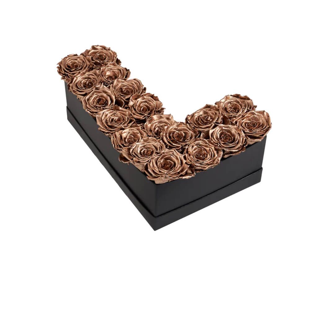L_gold Lettre de Roses en or