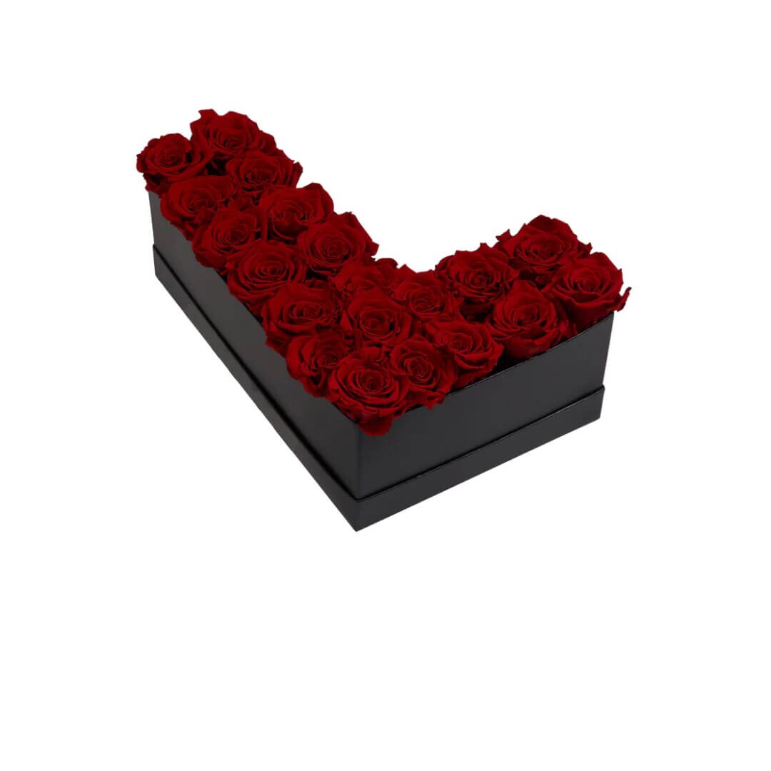 L_red Coffret de fleurs éternelles lettre