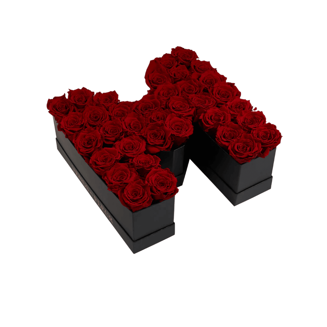 M_red Coffret de fleurs éternelles lettre