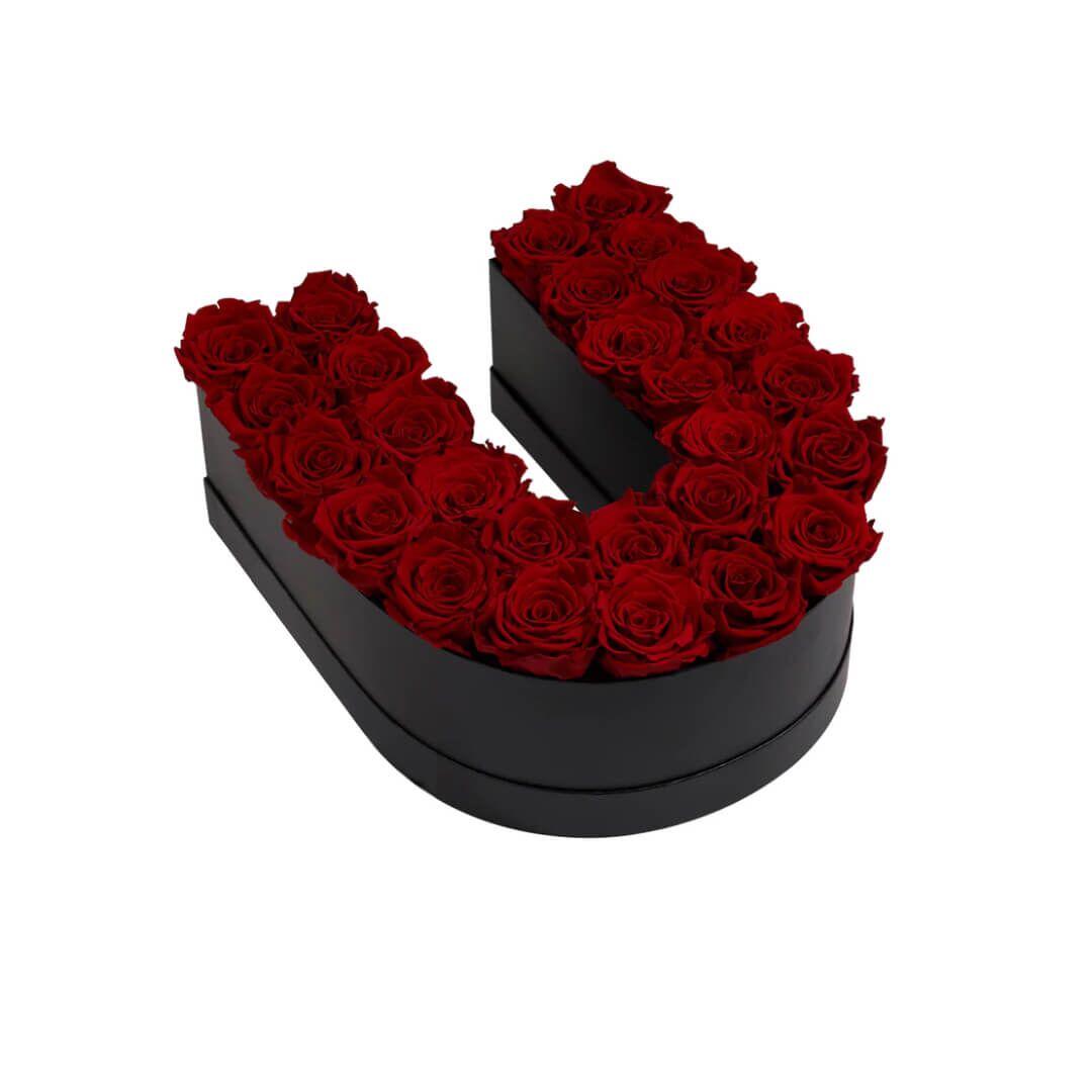 U_red Coffret de fleurs éternelles lettre