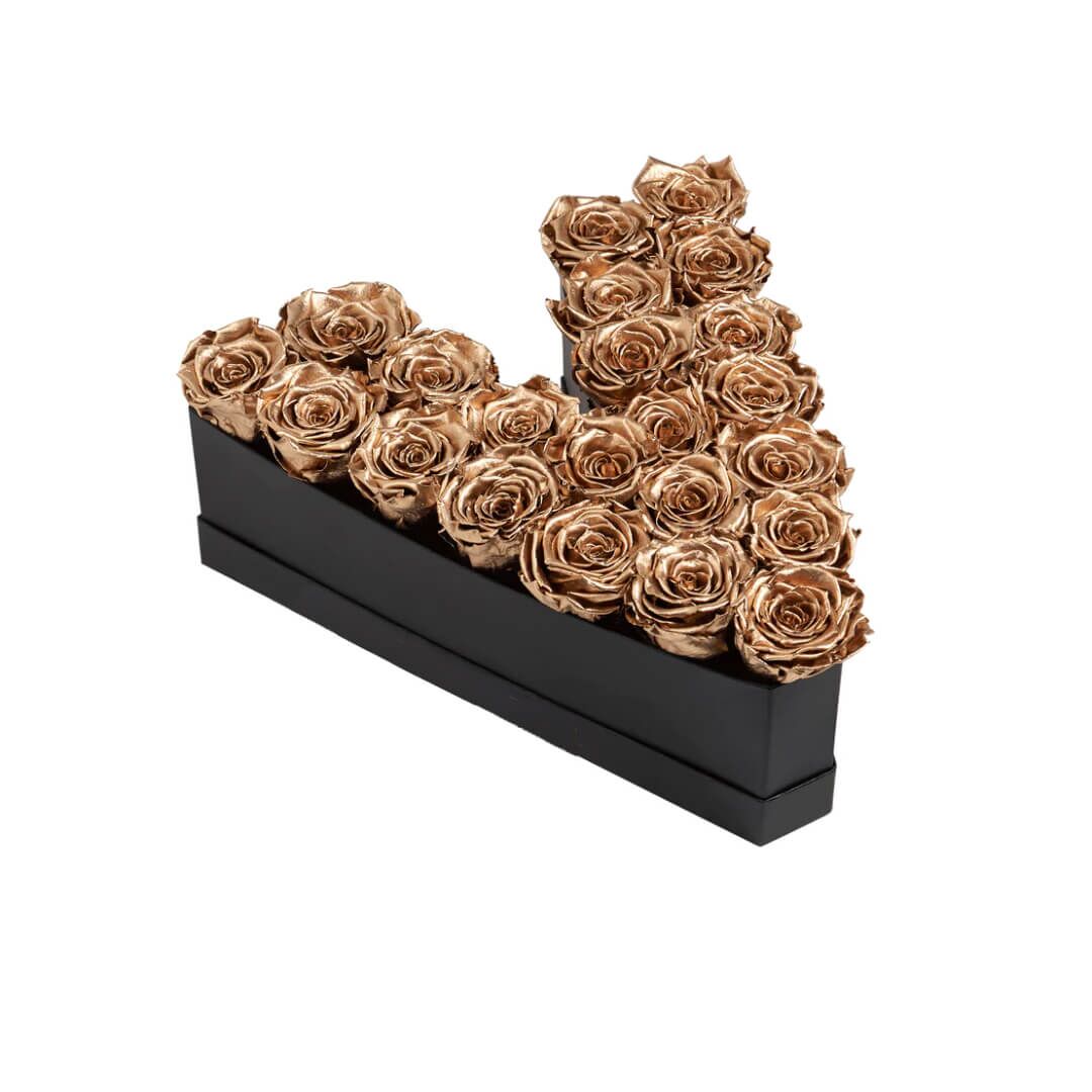 V_gold Lettre de Roses en or