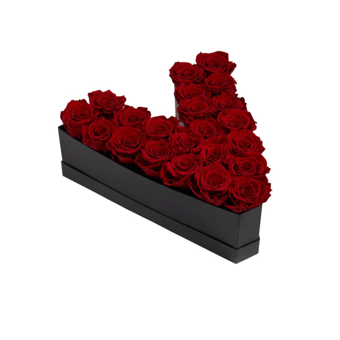 V_red Coffret de fleurs éternelles lettre