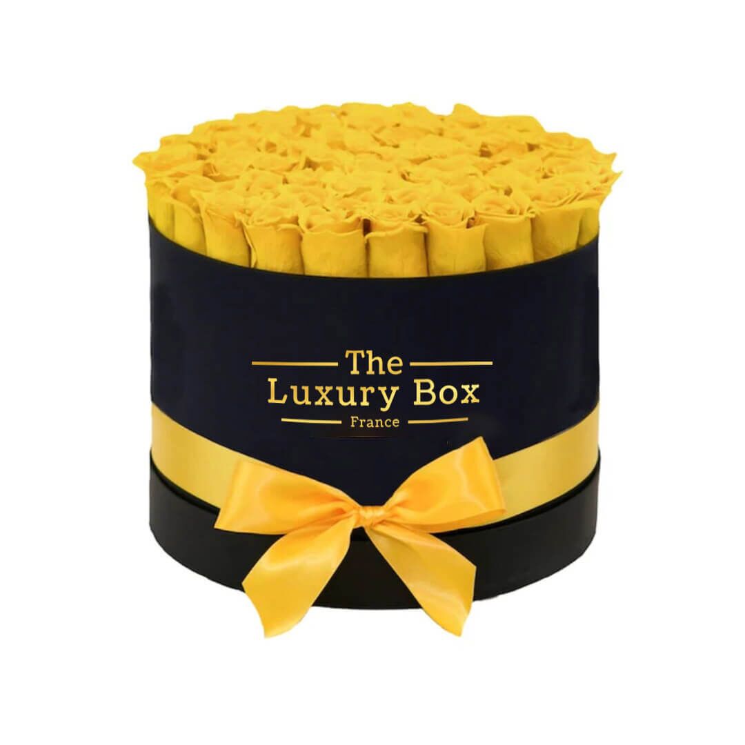 Cercle de roses éternelles - The Luxury Box (13) Commander/Acheter un coffret de roses éternelles jaune